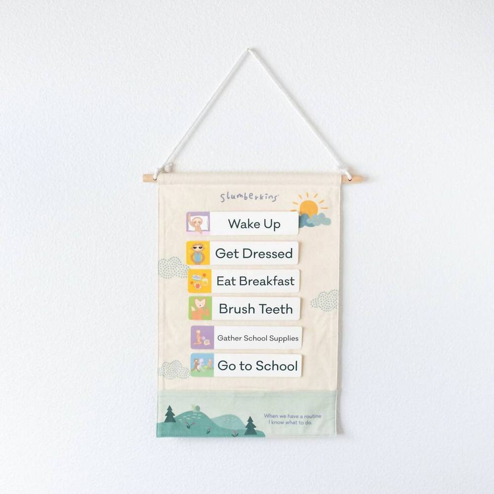 NEW SLUMBERKINS kid's routines visual schedule in pattern